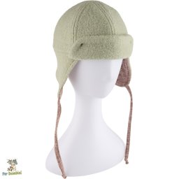 Căciulă pentru copii de Cazac din lână fiartă, Culoare Dusty Green