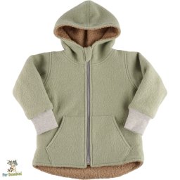 Jachetă pentru copii din lână fiartă, Culoare Dusty Green