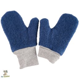 Mănuși pentru copii din lână fiartă, Culoare Dark Jeans
