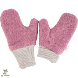 Mănuși pentru copii din lână fiartă, Culoare Old Pink