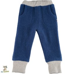 Pantaloni pentru copii din lână fiartă, Culoare Dark Jeans