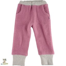 Pantaloni pentru copii din lână fiartă, Culoare Old Pink