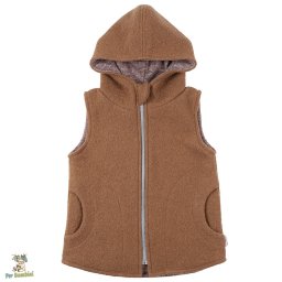 Vesta din lana fiarta,Culoare Camel