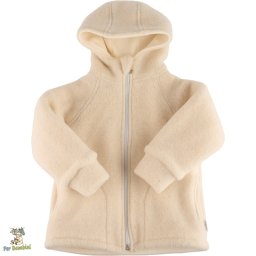Jacheta din lana merino fleece,Culoare Ivory