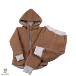 Compleu pentru copii din lana fiarta,Culoare Camel