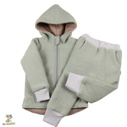 Compleu pentru copii din lana fiarta,Culoare Dusty Green