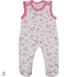 Salopetă Tip Maieu cu Botoșei pentru Bebeluși – Bumbac Premium, Imprimeu Ursuleti Pink