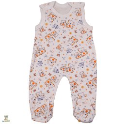 Salopetă Tip Maieu cu Botoșei pentru Bebeluși – Bumbac Premium, Imprimeu Ursuleti Orange