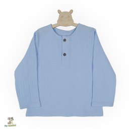 Bluză din Muselină pentru Copii ,Culoare Bleu Serenity