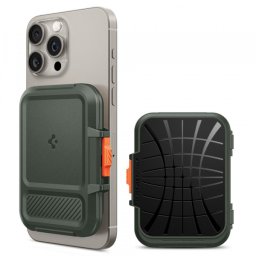 Portofel Magsafe, Spigen, Lock Fit, Verde
