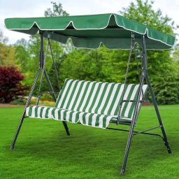 Balansoar pentru gradina, capacitate 3 persoane, dimensiune 170 x 110 x 153 cm, culoare Verde Crem