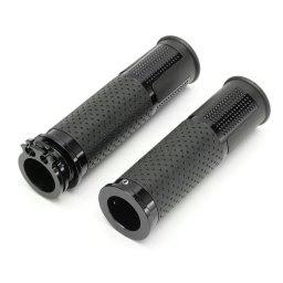 Set 2 buc. Manere Moto ATV antiderapante, universale, culoare Neagra cu insertii Carbon