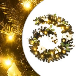 Ghirlanda de Craciun cu lumini LED, negru, 2,7 m, PVC GartenMobel Dekor