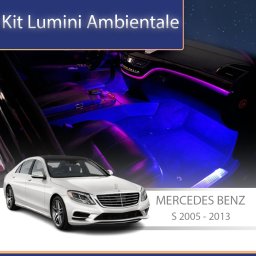 Kit lumini ambientale Mercedes S-Class W221 2005-2013 cu control Bluetooth