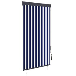 Jaluzea tip rulou de exterior, albastru si alb, 100 x 250 cm GartenMobel Dekor