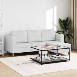 Canapea modulara cu 3 locuri, piele artificiala, alb GartenMobel Dekor