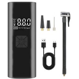 Compresor auto portabil wireless Siegbert, 80W, 150 PSI, acumulator 6000 mAh, negru