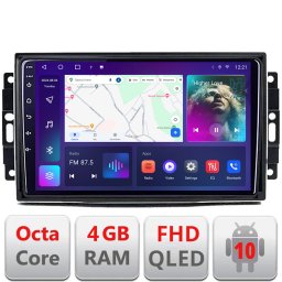 Navigatie Android Chrysler Jeep cu ecran QLED, 4GB RAM, 64GB, CarPlay