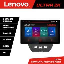 Navigatie auto 13 inch 2K QLED 4G pentru Citroen C1, Peugeot 107, Aygo