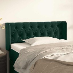 Tablie de pat cu aripioare verde închis 103x16x78/88 cm catifea GartenMobel Dekor