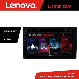 Navigatie Android Audi A4 B6 Lenovo Lite D4 4+64 GB cu Waze si USB
