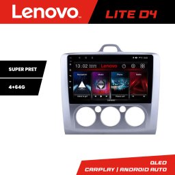 Navigatie Android Lenovo 4+64 GB pentru Ford Focus 2 cu clima manuala