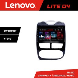 Navigatie Renault Clio 4 Lenovo Lite D4 4+64 GB Android cu Waze si USB