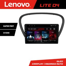 Navigatie Android Peugeot 607 cu GPS, radio si internet 4GB+64GB Lenovo