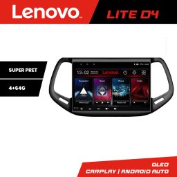 Navigatie dedicata Jeep Compass 2017 Lenovo Lite D4, Android, 4GB RAM, 64GB