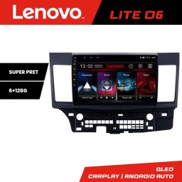 Navigatie Android Mitsubishi Lancer 2008+ Lenovo Lite D6, 6GB RAM, 128GB