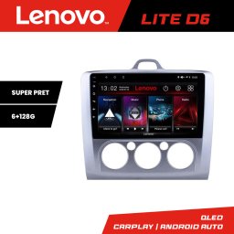 Navigatie Ford Focus 2 pentru clima manuala, Android 6+128 GB, Lenovo