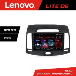 Navigatie Android Hyundai Elantra 2007-2011 Lenovo Lite D6, 6+128GB, 8 Core