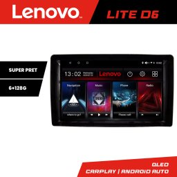 Navigatie auto universala 2DIN Lenovo Lite D6, Android, 6GB RAM, 128GB