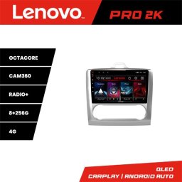 Navigatie Android Lenovo Ford Focus 2 automat, QLED 2K, 8GB+256GB, 360