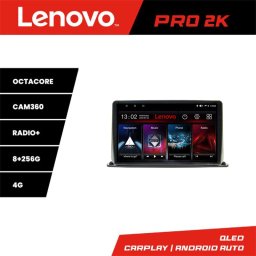 Navigatie auto universala 2DIN Lenovo QLED 2K, 8GB RAM, 256GB, 360