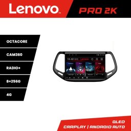 Navigatie Jeep Compass 2017 Lenovo Pro 2K QLED 8GB RAM 256GB Android