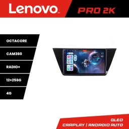 Navigatie Android Lenovo QLED 2K 12+256GB pentru VW Touran 2016+