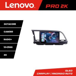 Navigatie Hyundai Elantra 2015-2018 Lenovo QLED 2K 12GB+256GB Android