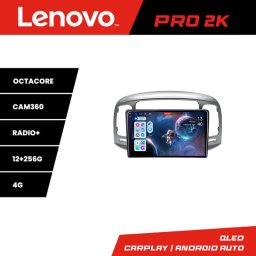 Navigatie Hyundai Accent 2006-2012 Lenovo QLED 2K Android 12+256 GB
