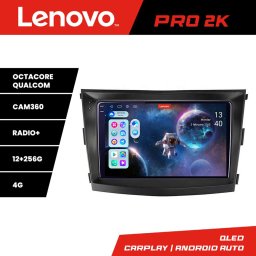 Navigatie Android SsangYong Tivoli 2015-2019 QLED 2K 12+256GB 360 Lenovo