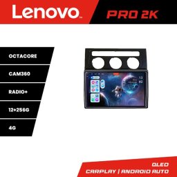 Navigatie Lenovo VW Touran 2003-2009, QLED 2K, 12+256 GB, Android