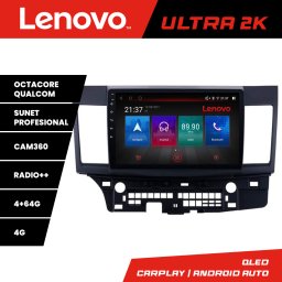 Navigatie Android Mitsubishi Lancer 2008+ Lenovo QLED 4+64GB 360