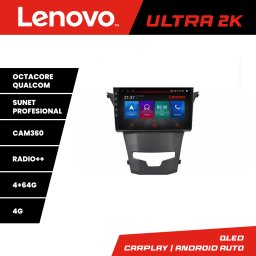 Navigatie Android Lenovo pentru SsangYong Korando 2014-2019, QLED, 4+64GB