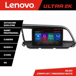 Navigatie Hyundai Elantra 2018+ Lenovo Ultra 2K QLED 4+64GB Android