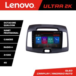 Navigatie Android Hyundai Elantra 2007-2011 Lenovo QLED 4+64GB 360