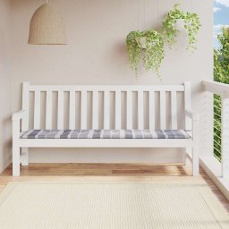 Perna banca de gradina, gri carouri, 200x50x4cm, textil Oxford GartenMobel Dekor