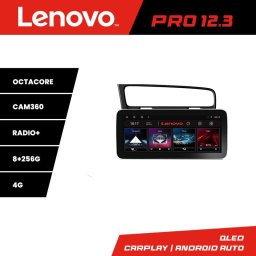 Navigatie dedicata VW Golf 7 Lenovo PRO 12.3 QLED, 8GB RAM, 256GB, 4G