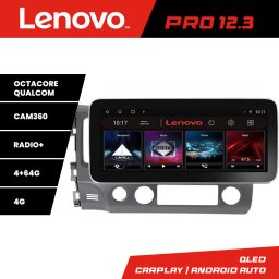 Navigatie Honda Civic 2005-2011 Lenovo PRO 12.3 QLED Android 4G 4+64GB