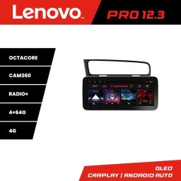 Navigatie VW Golf 7 Lenovo PRO 12.3 inch QLED 4G GPS DSP 4+64GB