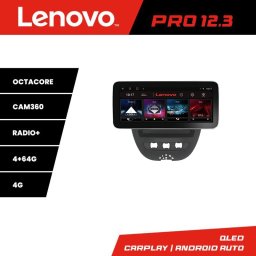 Navigatie Android 12.3 QLED 4G pentru Citroen C1, Peugeot 107 si Toyota Aygo 2005-2014